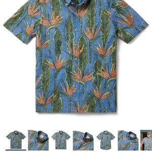 Reyn Spooner Blue and Green Floral Men's Shirt